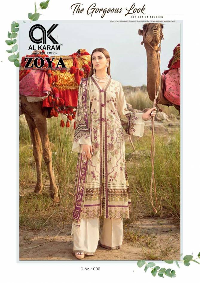 Zoya By Al Karam 1001-1006 Karachi Cotton Dress Material Catalog